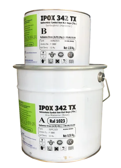 İpox 342 TX solventsiz tiksotropik epoksi son kat boya 20 kg set